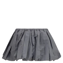 Gray Polyester Mini Skirt