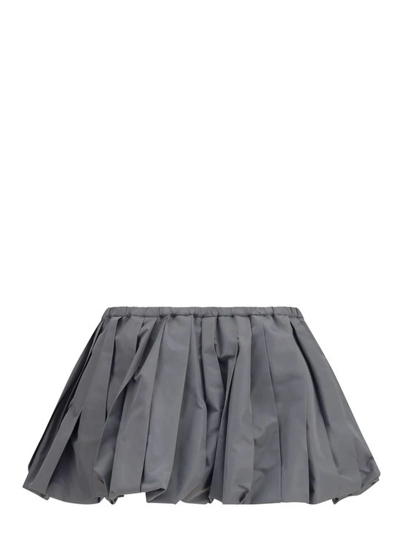 Gray Polyester Mini Skirt