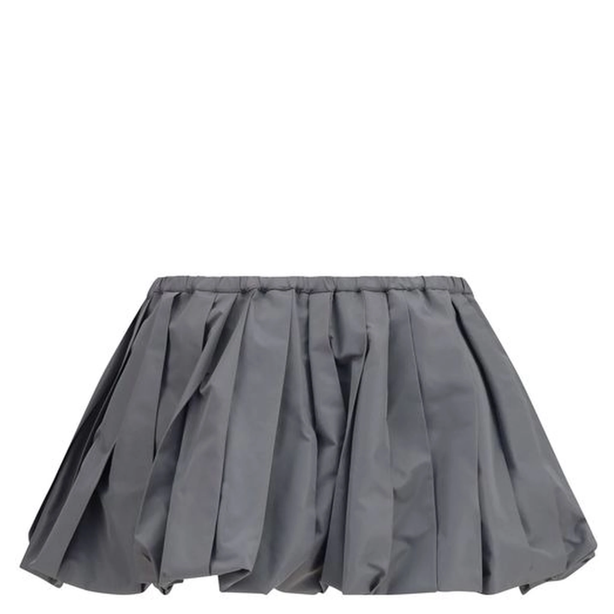 Gray Polyester Mini Skirt