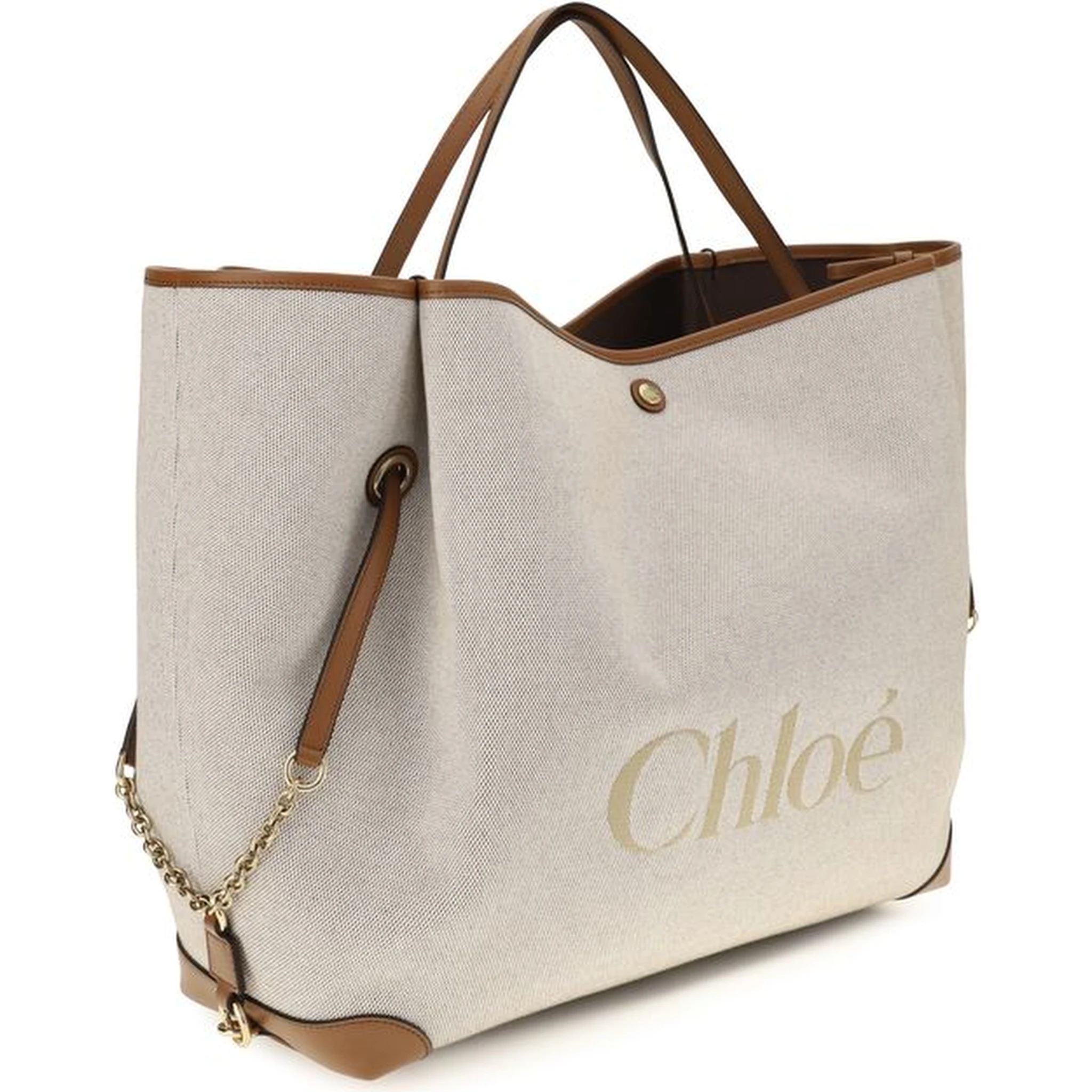 Beige Cotton Shoulder Bag