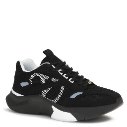 Black Fabric Athletic Sneakers
