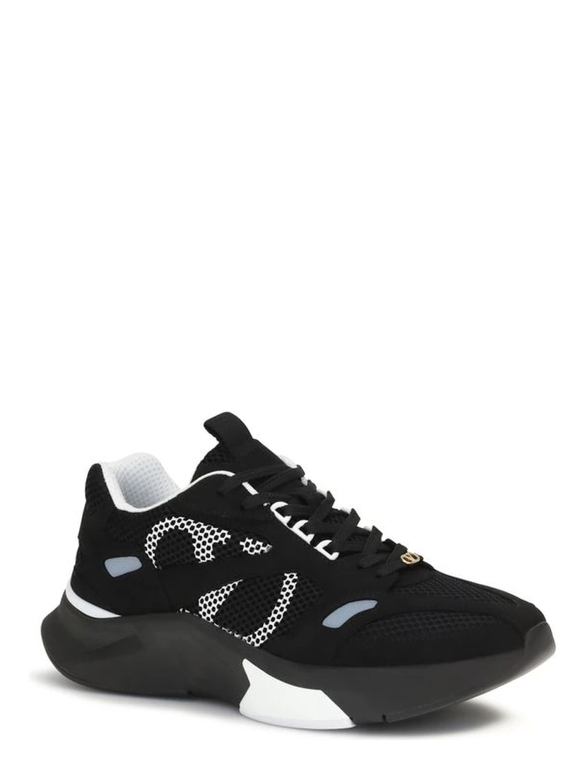 Black Fabric Athletic Sneakers