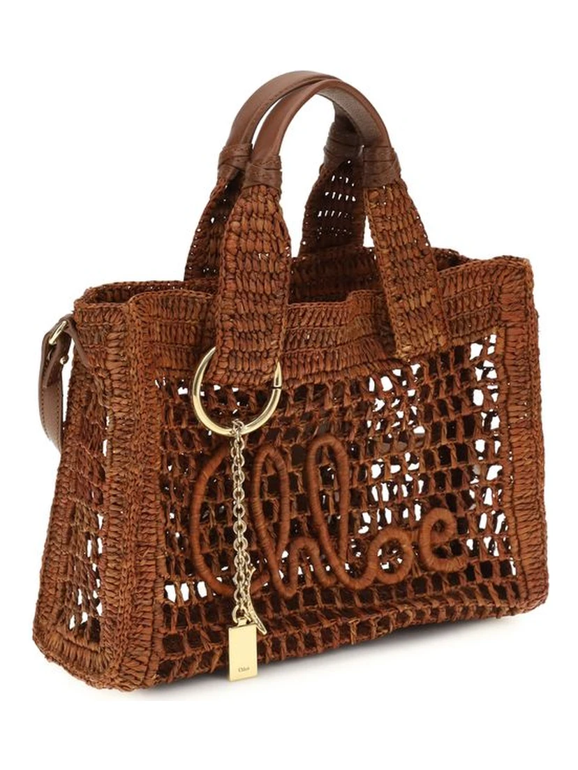Brown Raffia Shoulder Bag