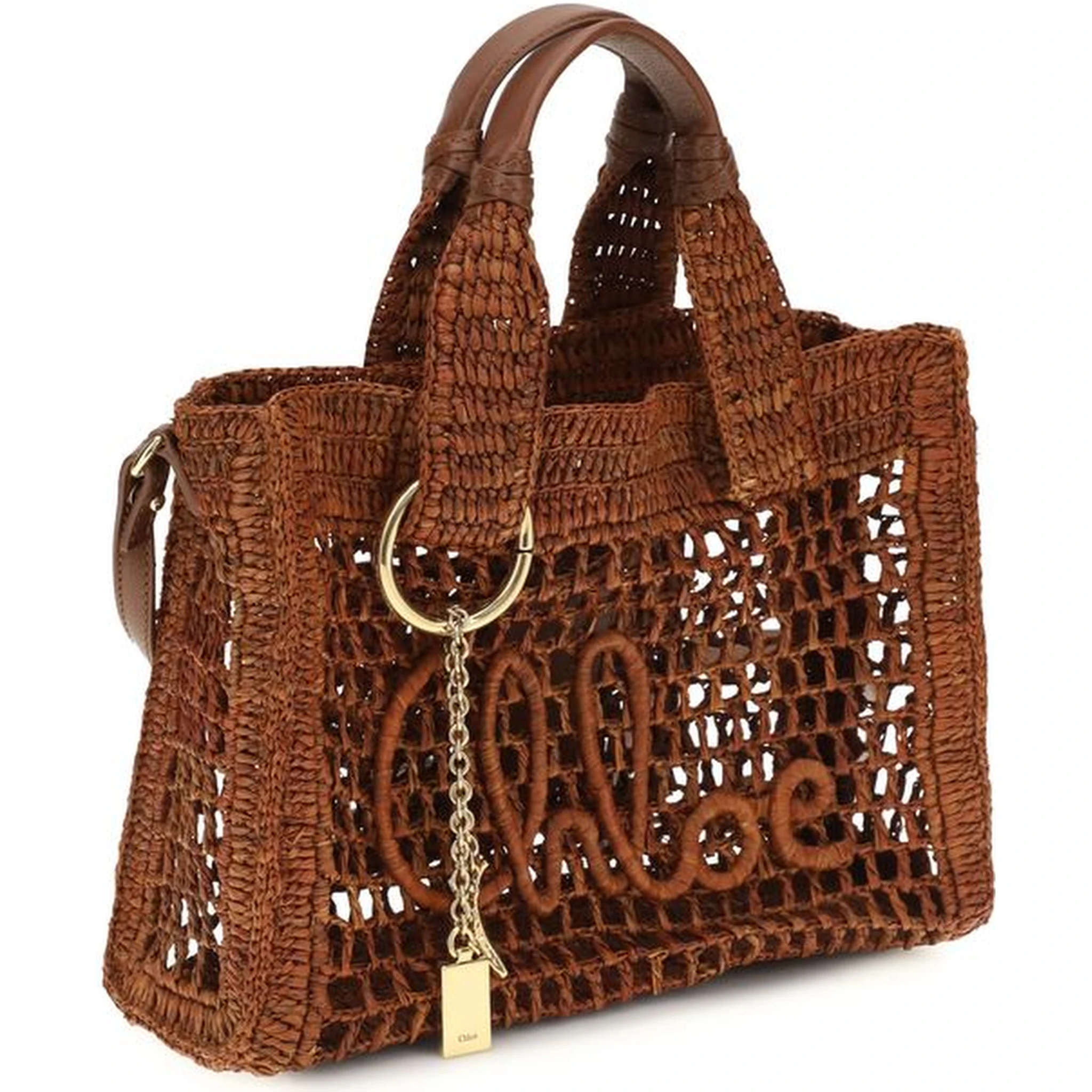 Brown Raffia Shoulder Bag