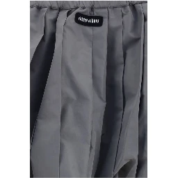 Gray Polyester Mini Skirt
