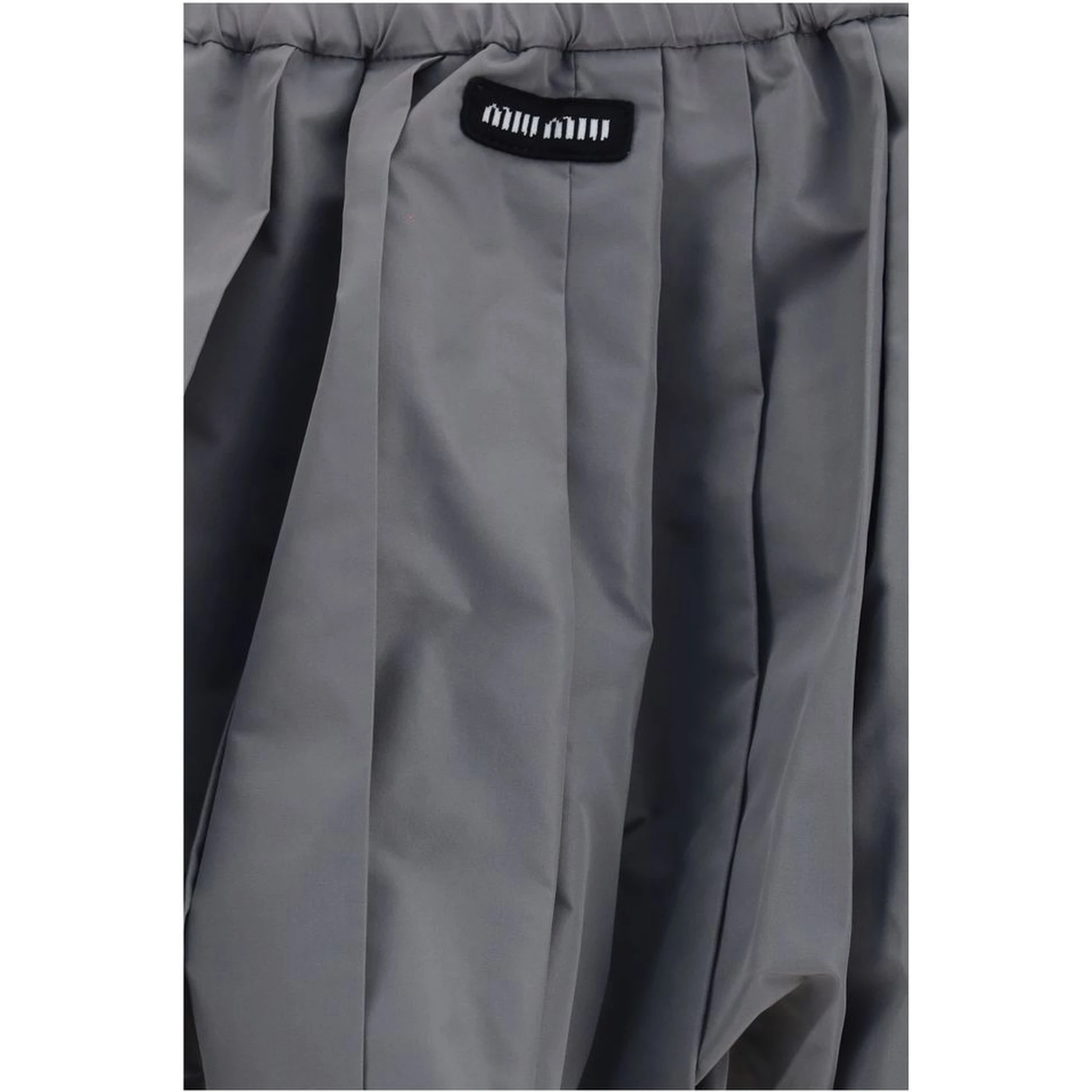 Gray Polyester Mini Skirt