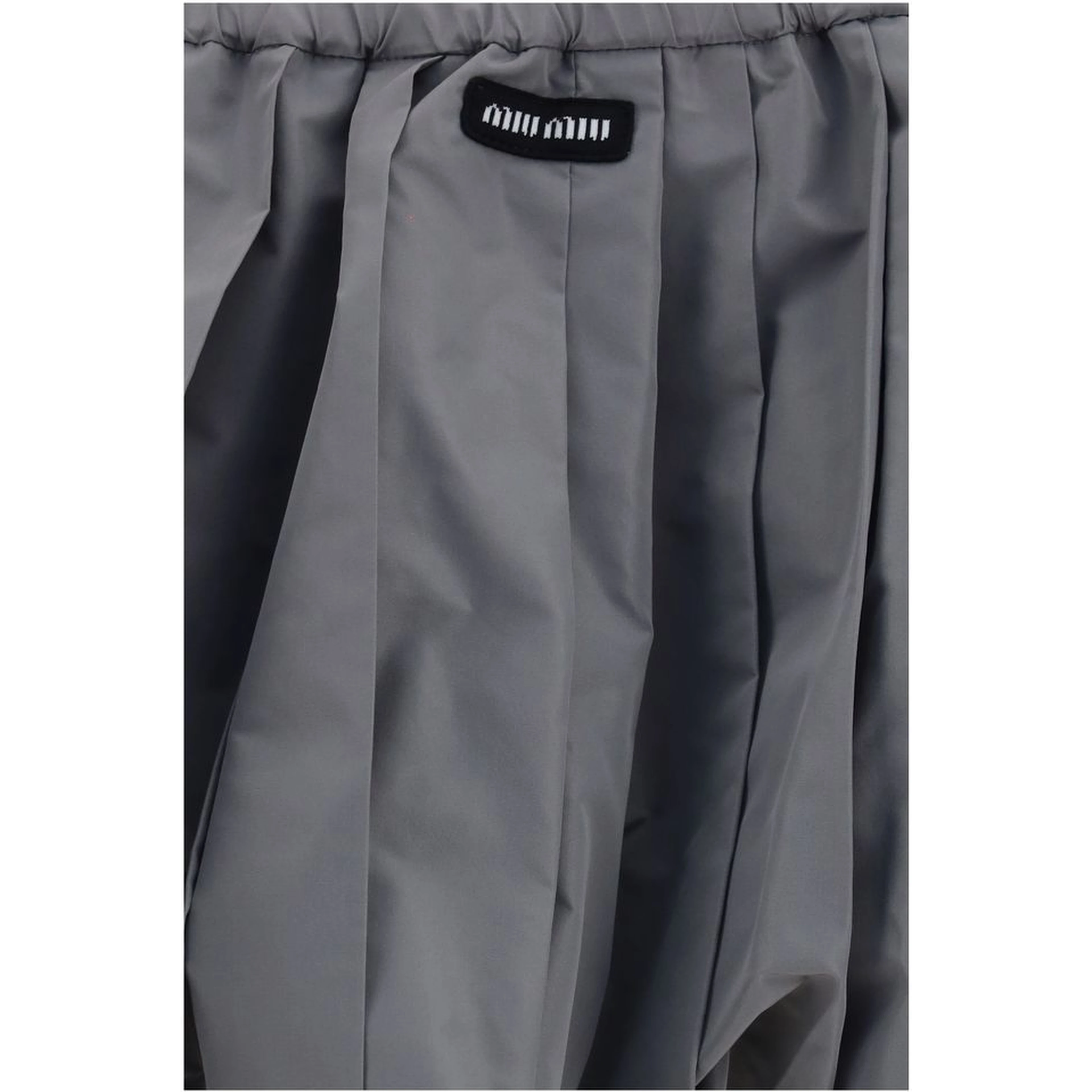 Gray Polyester Mini Skirt