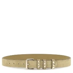 Beige Suede Leather Regular Belt