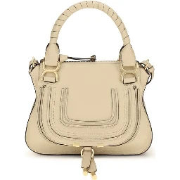 Beige Calf Leather Bos Taurus Handbag