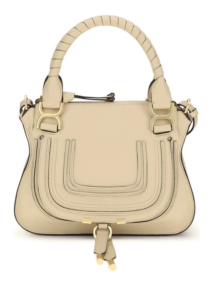 Beige Calf Leather Bos Taurus Handbag