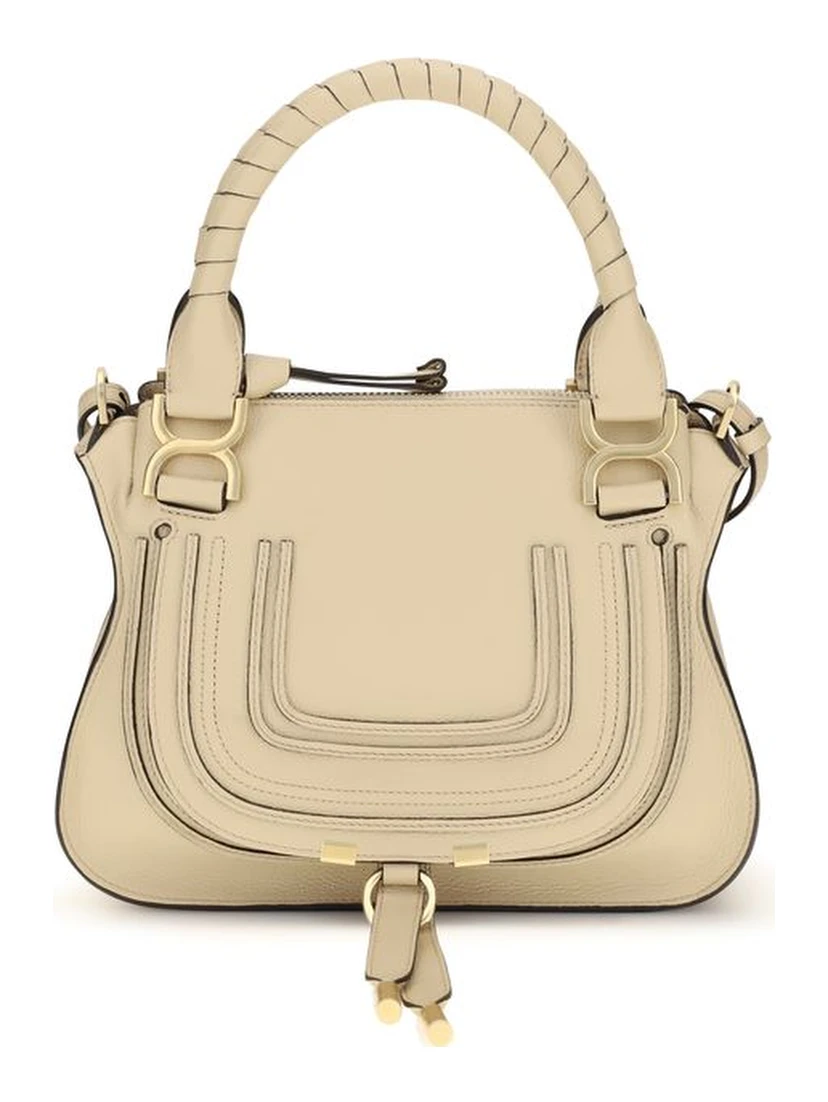 Beige Calf Leather Bos Taurus Handbag