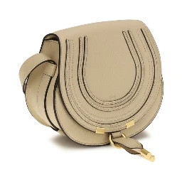 Beige Calf Leather Bos Taurus Shoulder Bag