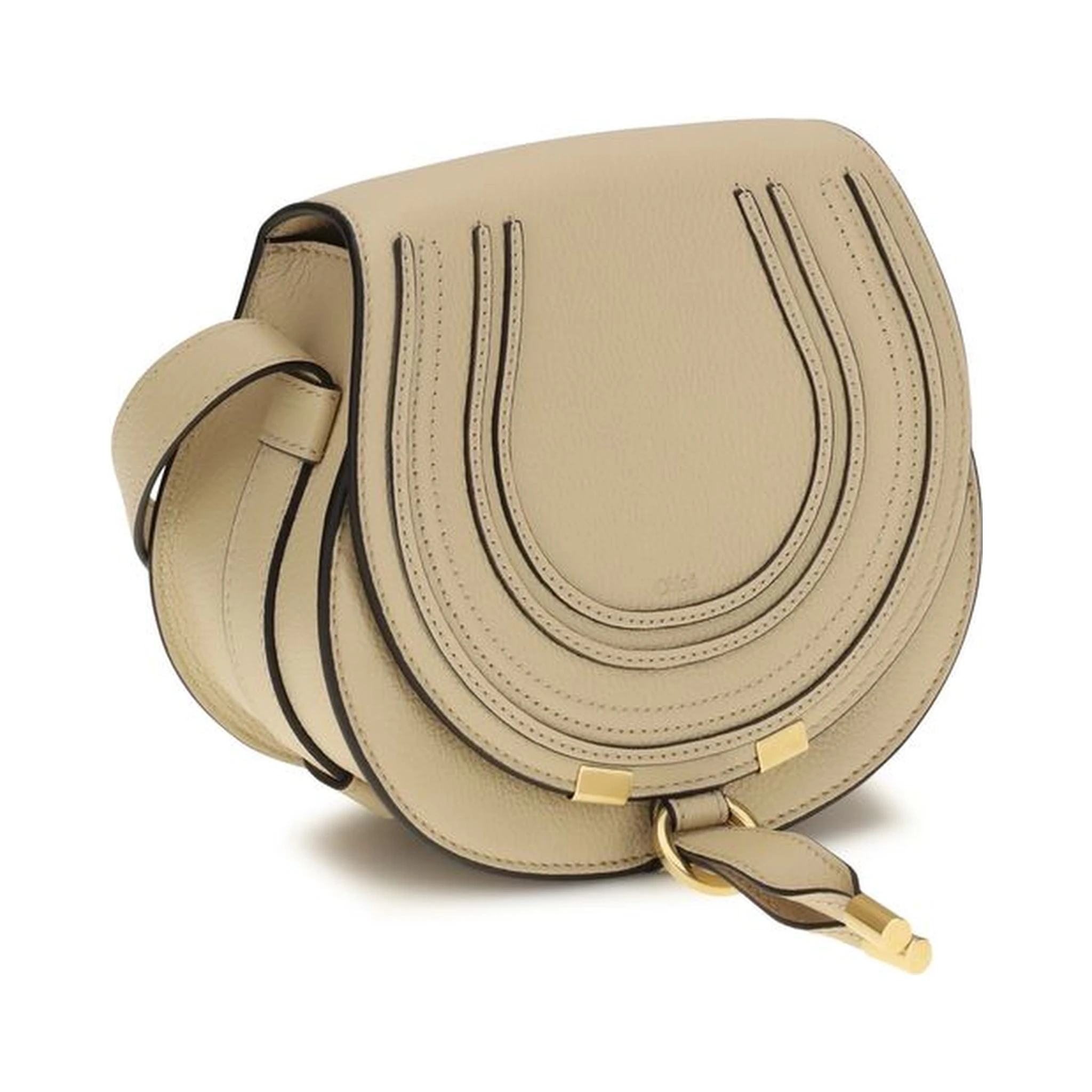 Beige Calf Leather Bos Taurus Shoulder Bag