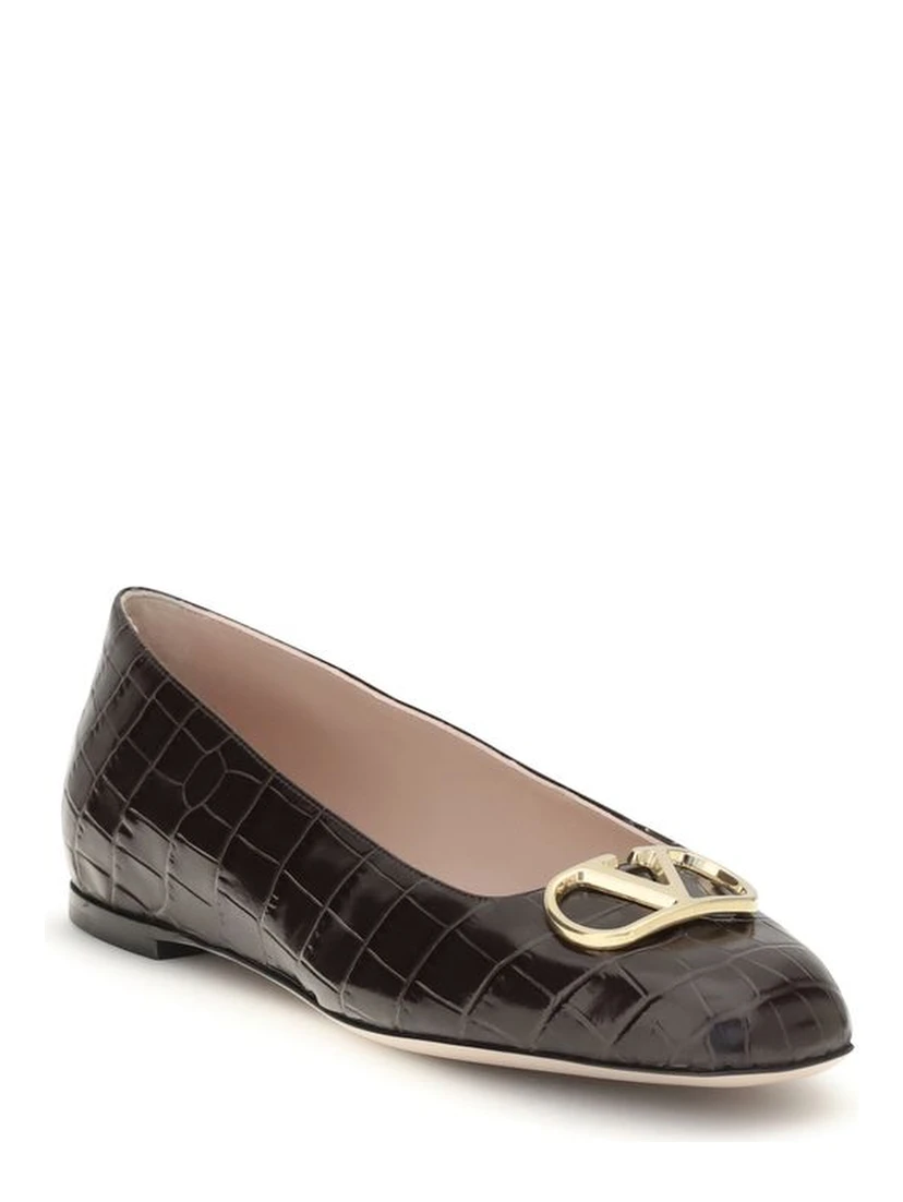 Brown Calf Leather Bos Taurus Ballet Flats