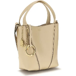 Beige Calf Leather Bos Taurus Shoulder Bag