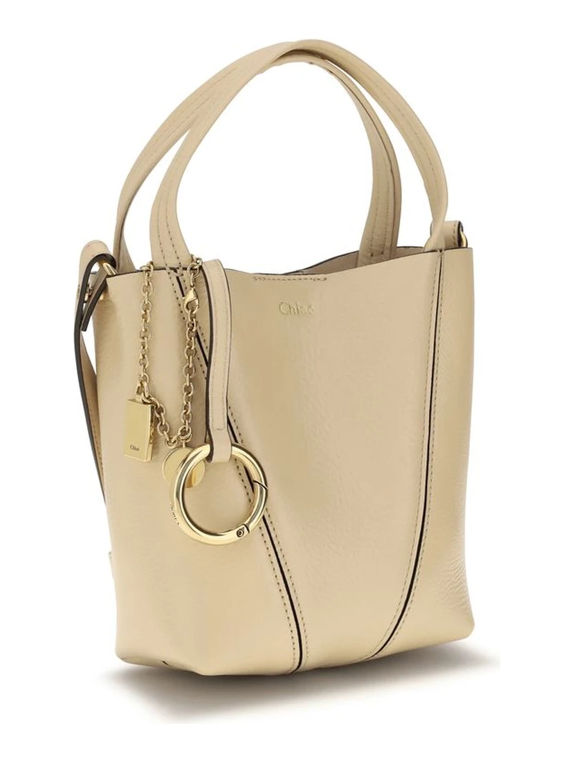 Beige Calf Leather Bos Taurus Shoulder Bag