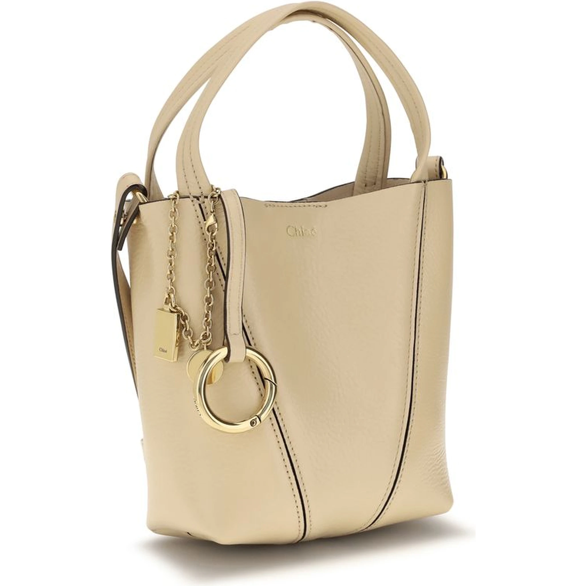 Beige Calf Leather Bos Taurus Shoulder Bag