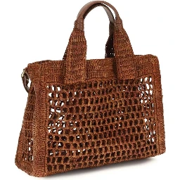 Brown Raffia Shoulder Bag