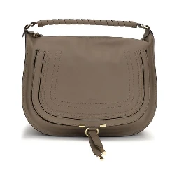 Beige Calf Leather Bos Taurus Shoulder Bag