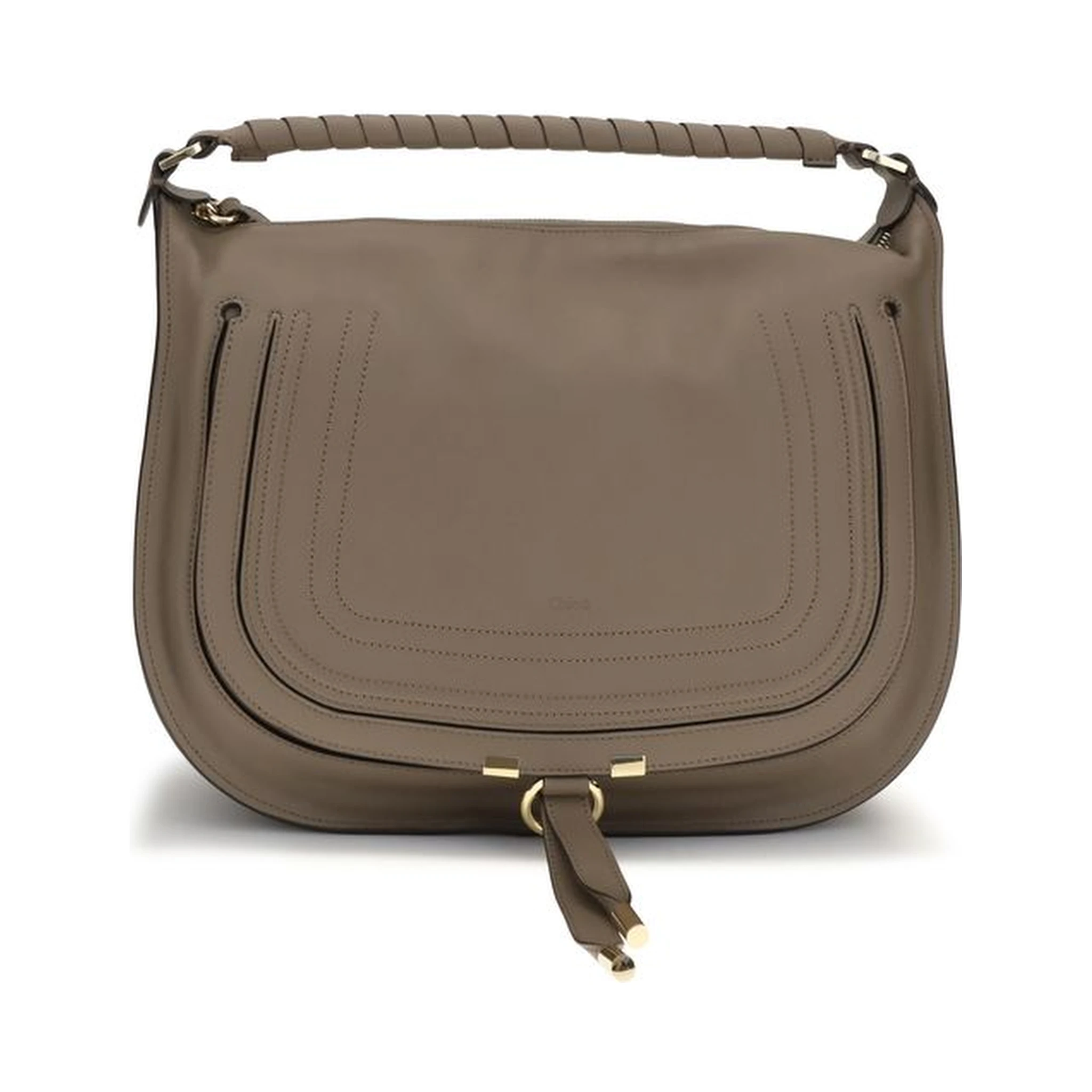 Beige Calf Leather Bos Taurus Shoulder Bag