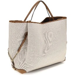 Beige Cotton Shoulder Bag