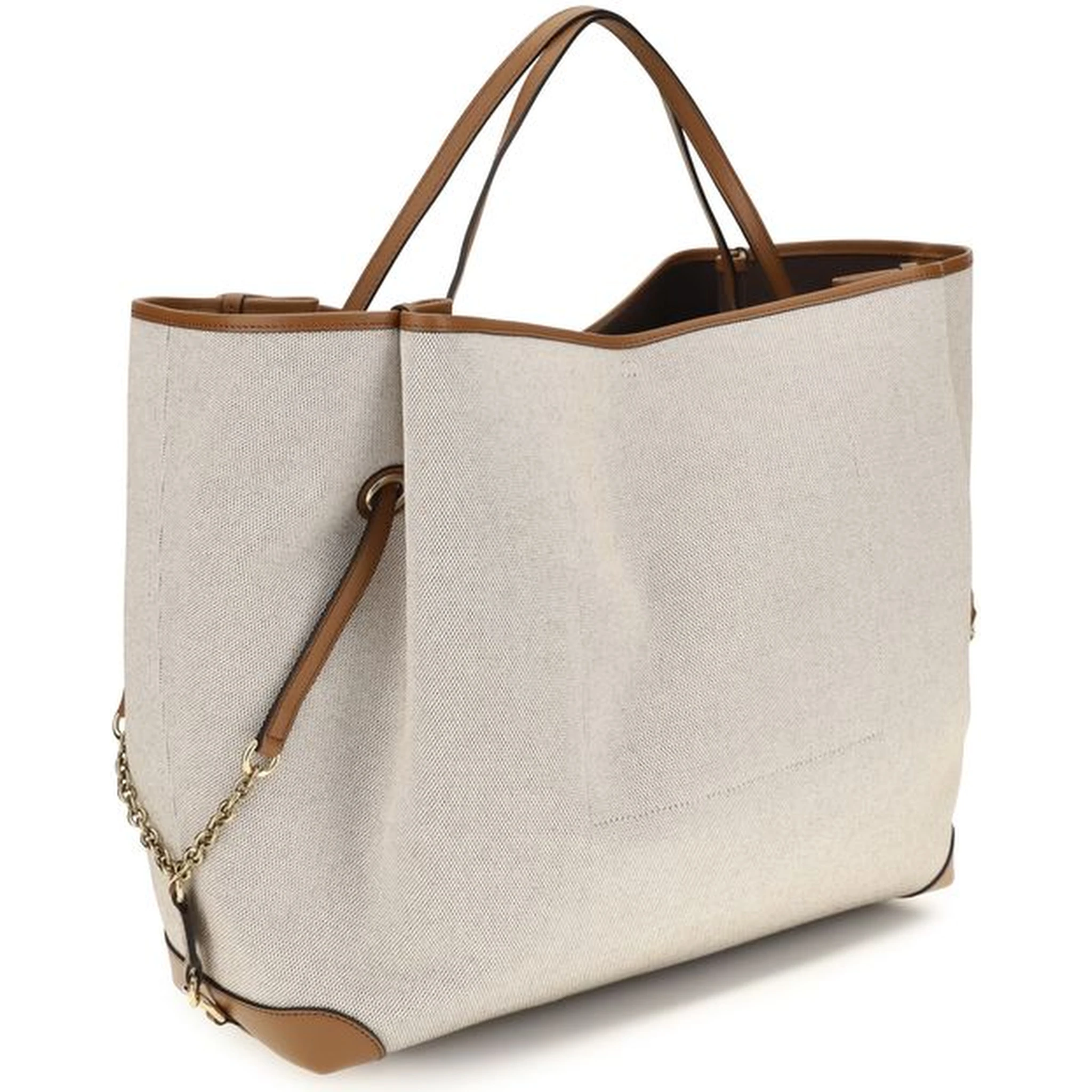 Beige Cotton Shoulder Bag