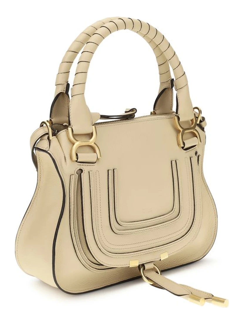 Beige Calf Leather Bos Taurus Handbag