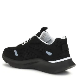 Black Fabric Athletic Sneakers