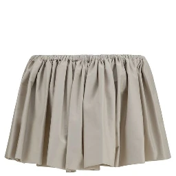 Beige Polyester Mini Skirt