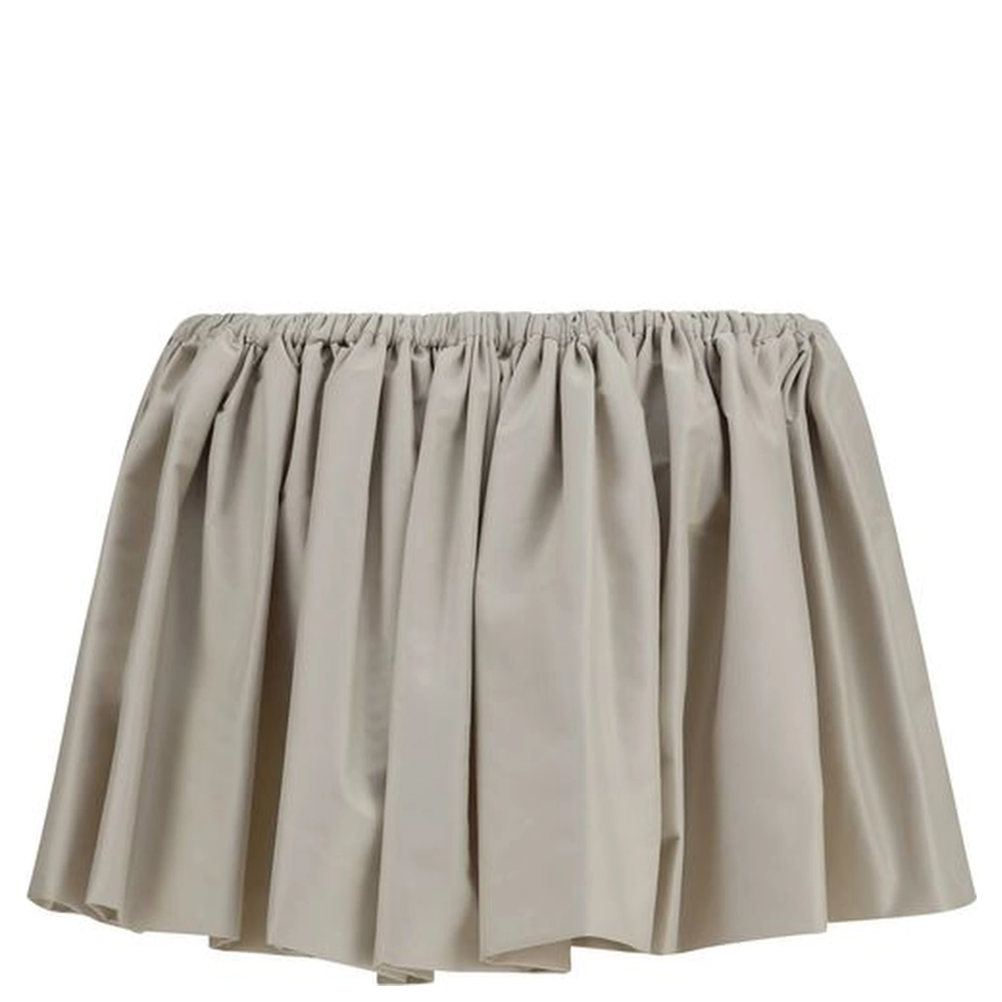 Beige Polyester Mini Skirt
