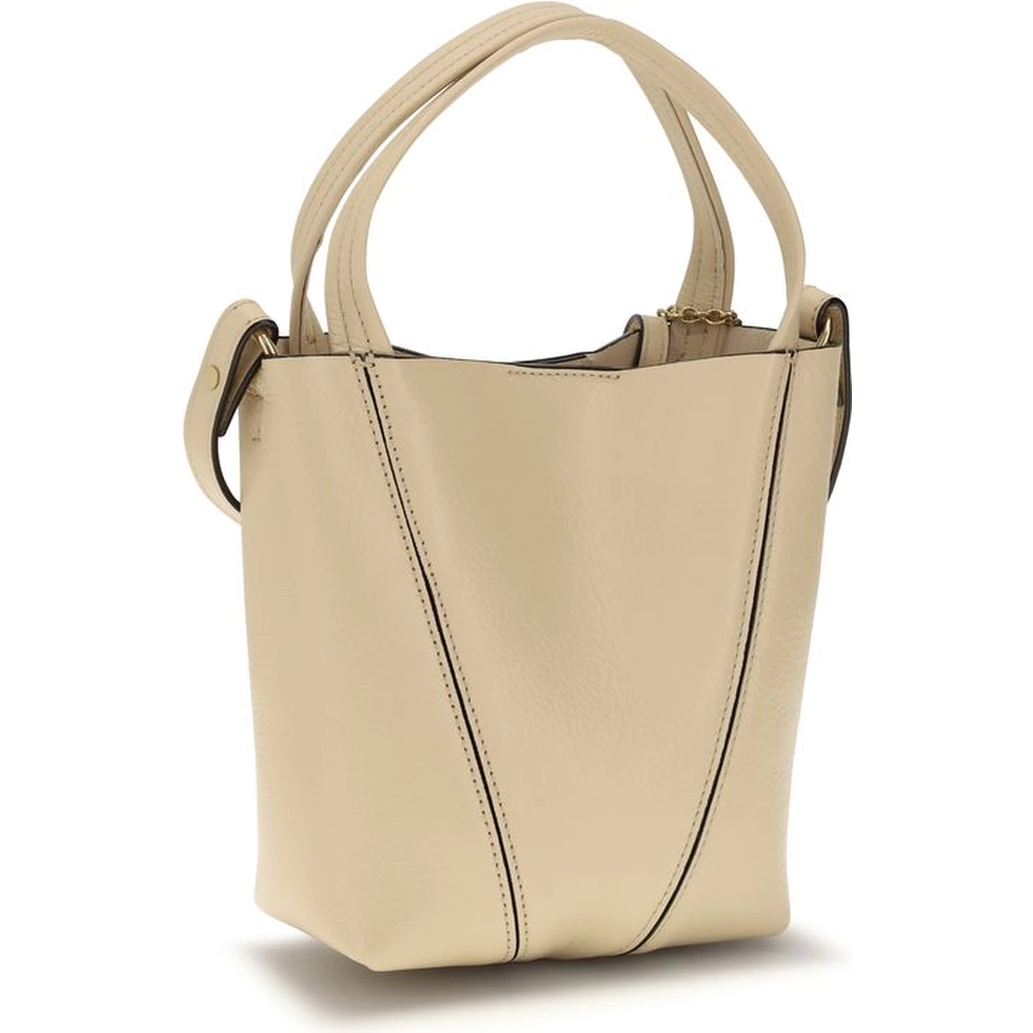 Beige Calf Leather Bos Taurus Shoulder Bag