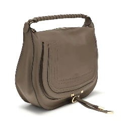 Beige Calf Leather Bos Taurus Shoulder Bag