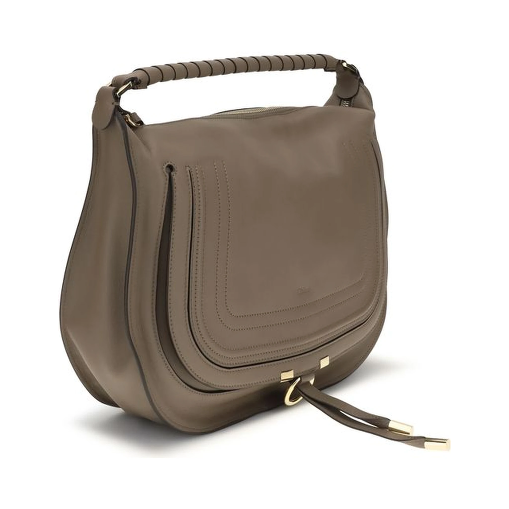 Beige Calf Leather Bos Taurus Shoulder Bag