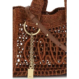 Brown Raffia Shoulder Bag
