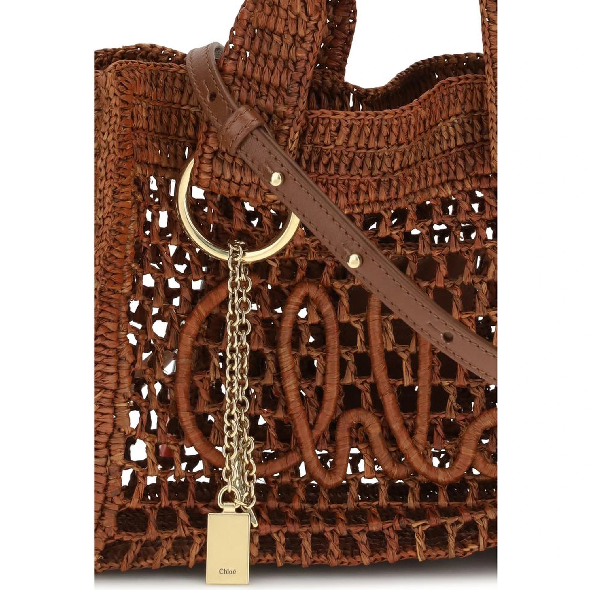 Brown Raffia Shoulder Bag