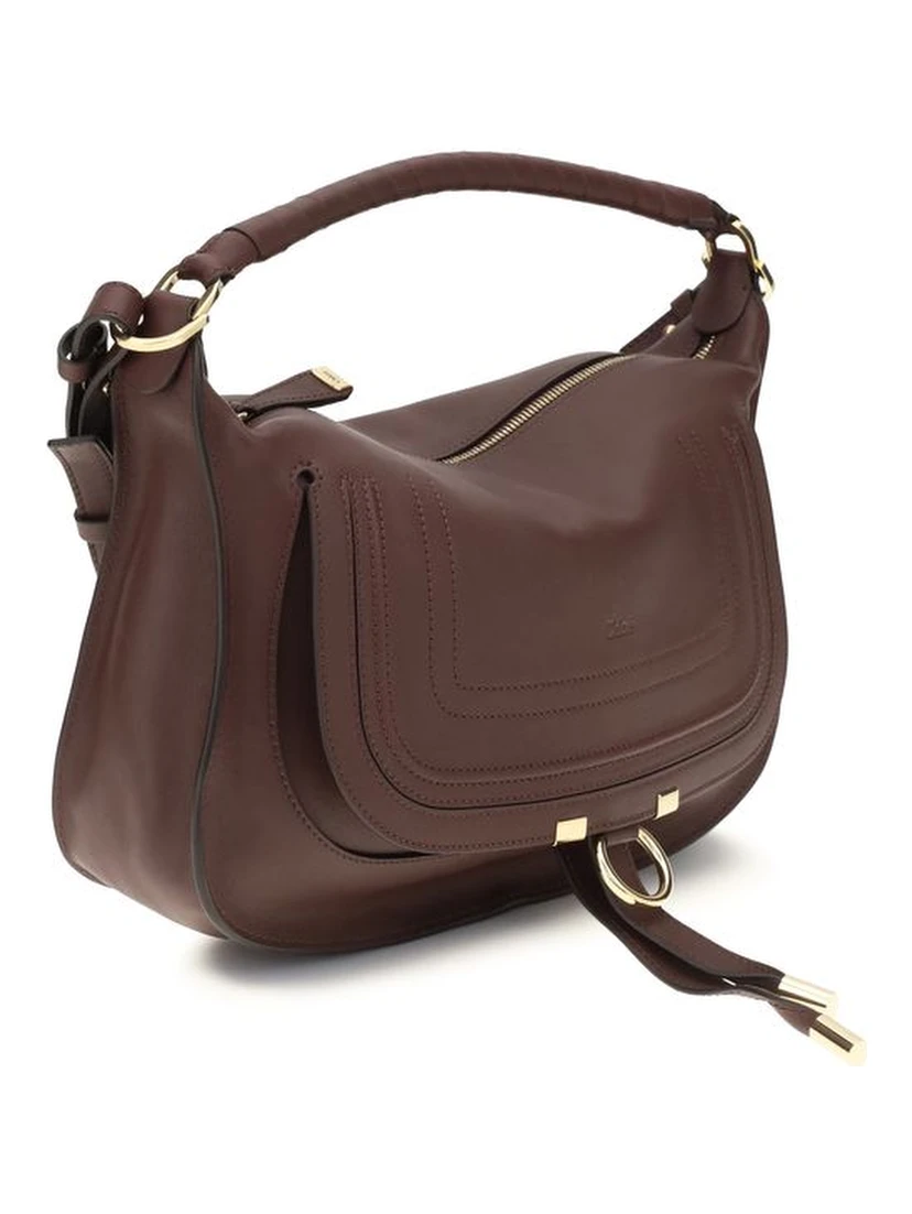 Bordeaux Calf Leather Bos Taurus Shoulder Bag