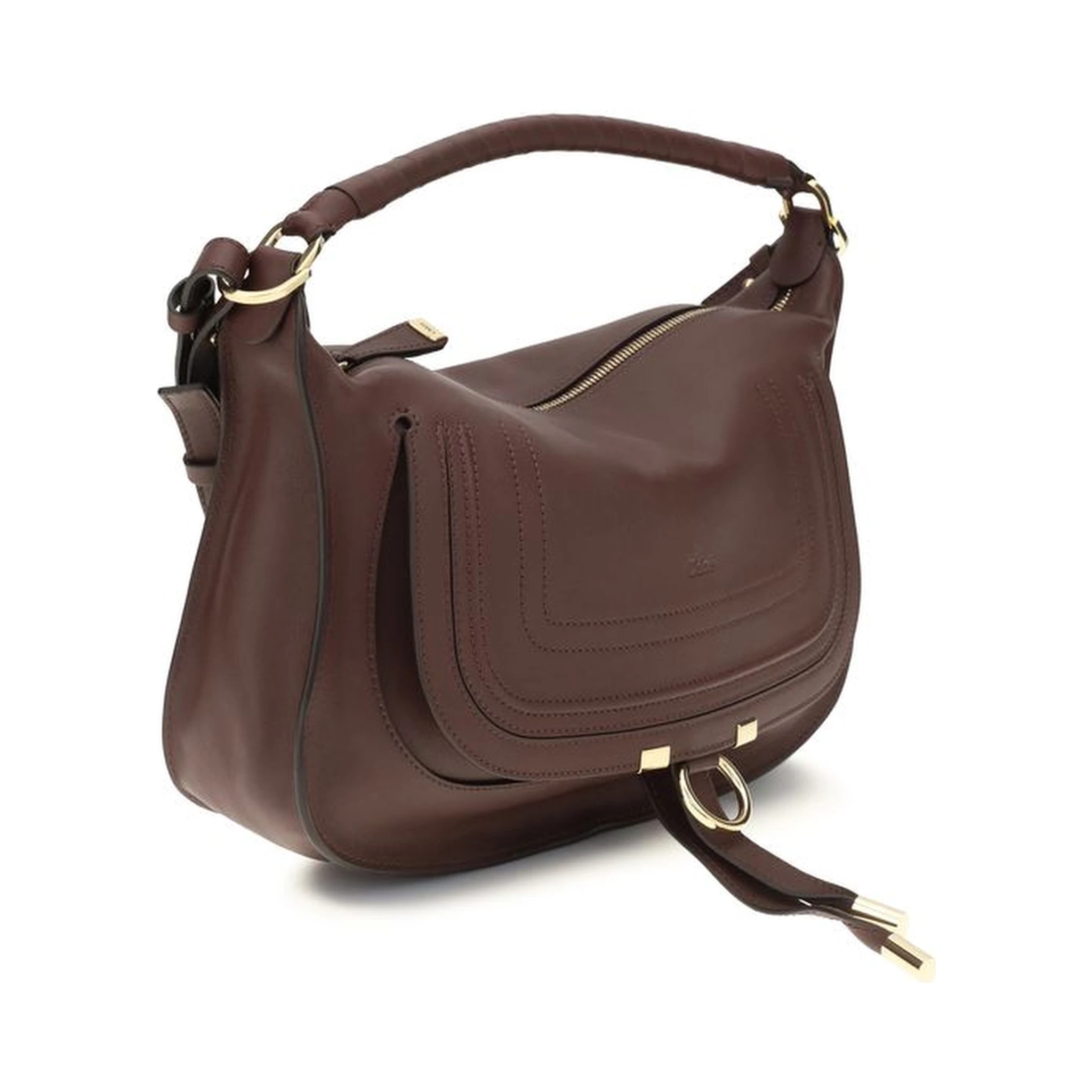 Bordeaux Calf Leather Bos Taurus Shoulder Bag
