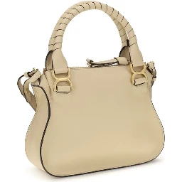 Beige Calf Leather Bos Taurus Handbag