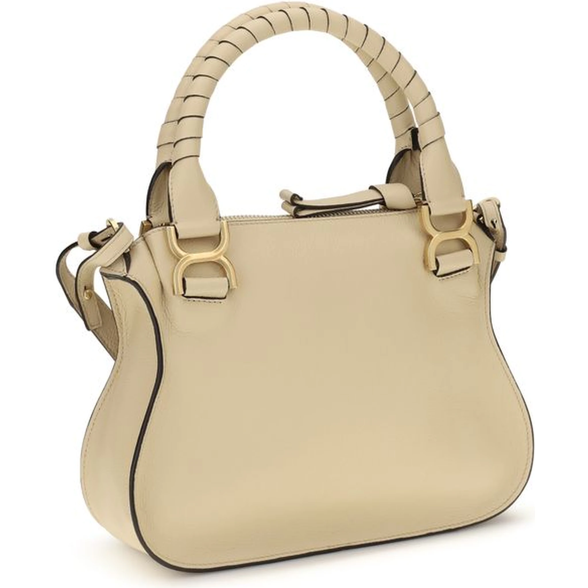 Beige Calf Leather Bos Taurus Handbag