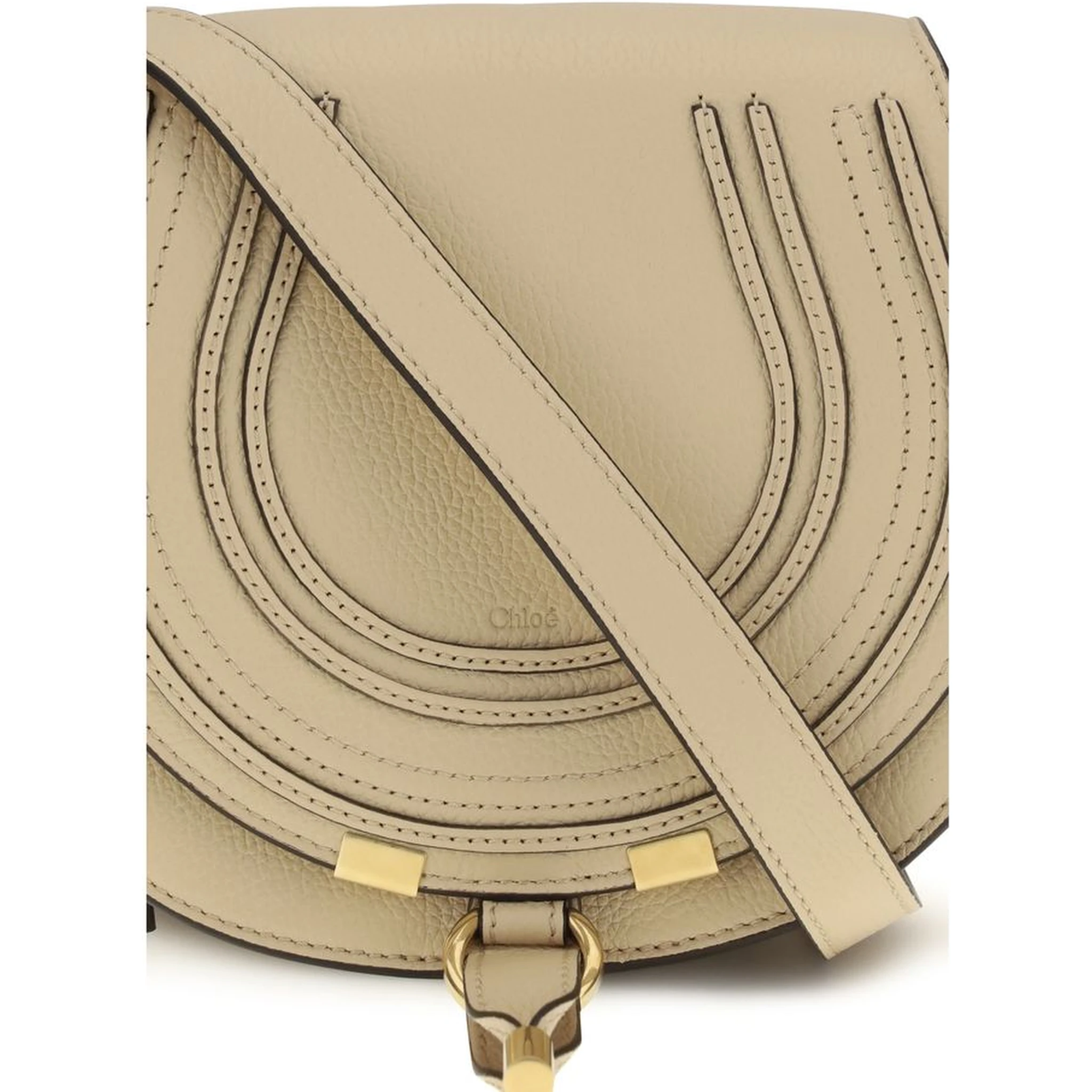 Beige Calf Leather Bos Taurus Shoulder Bag
