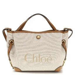 Beige Fabric Handbag