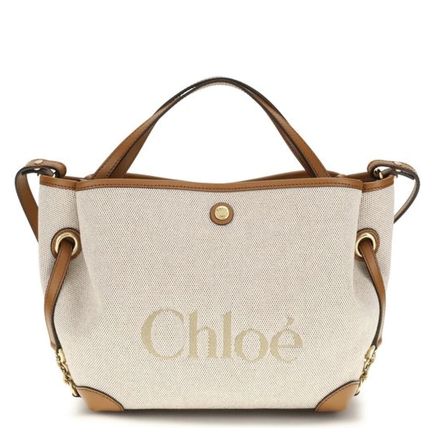 Beige Fabric Handbag