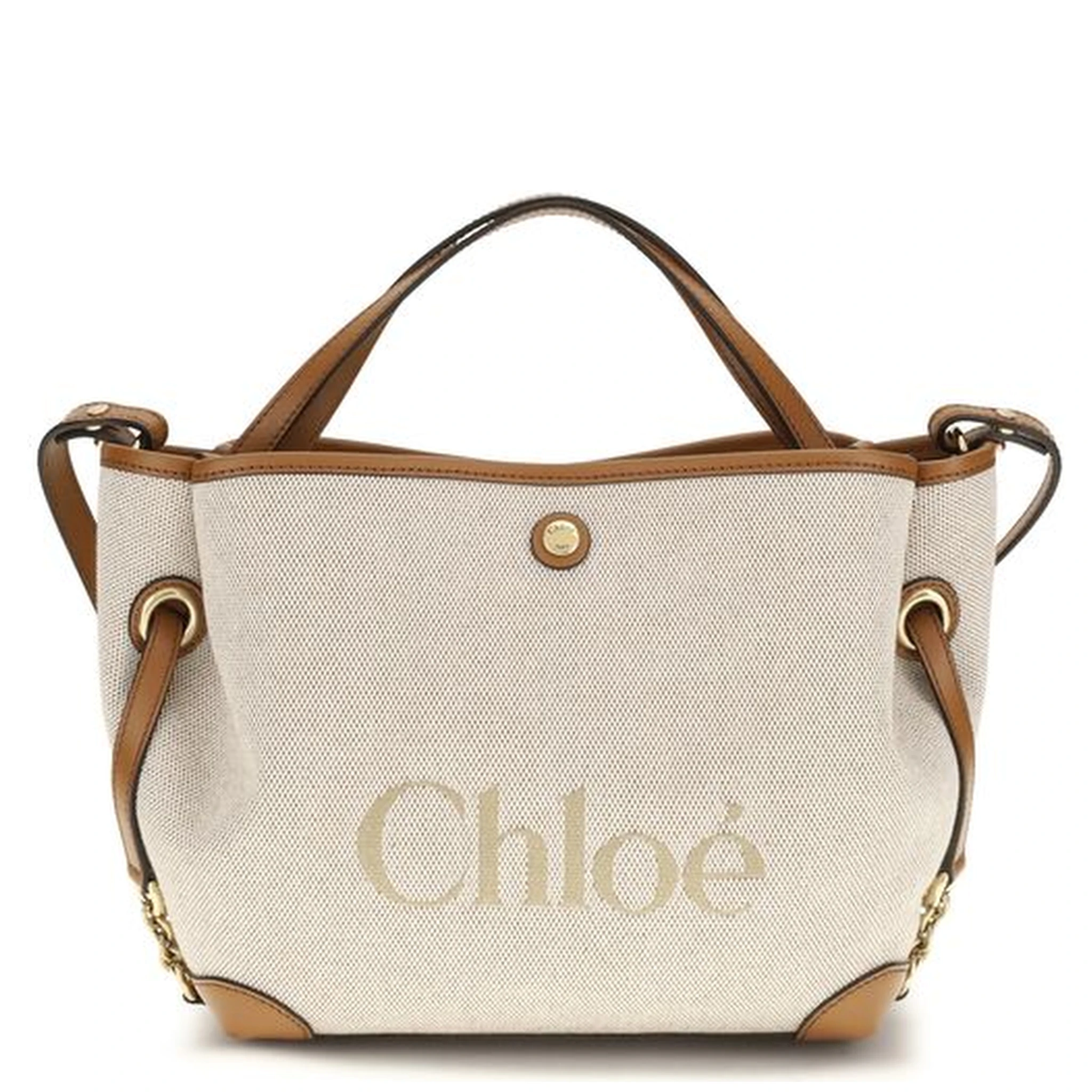 Beige Fabric Handbag