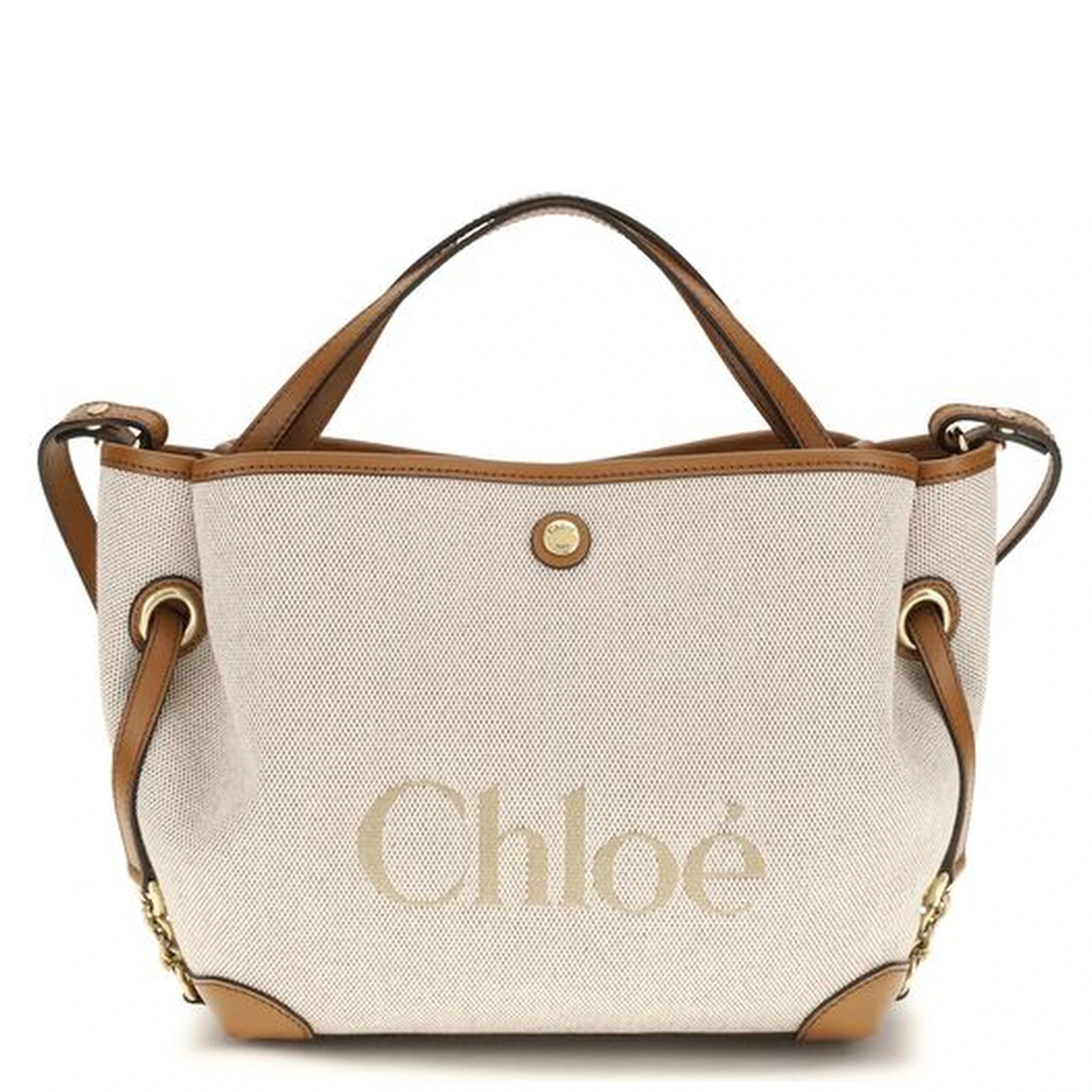 Beige Fabric Handbag