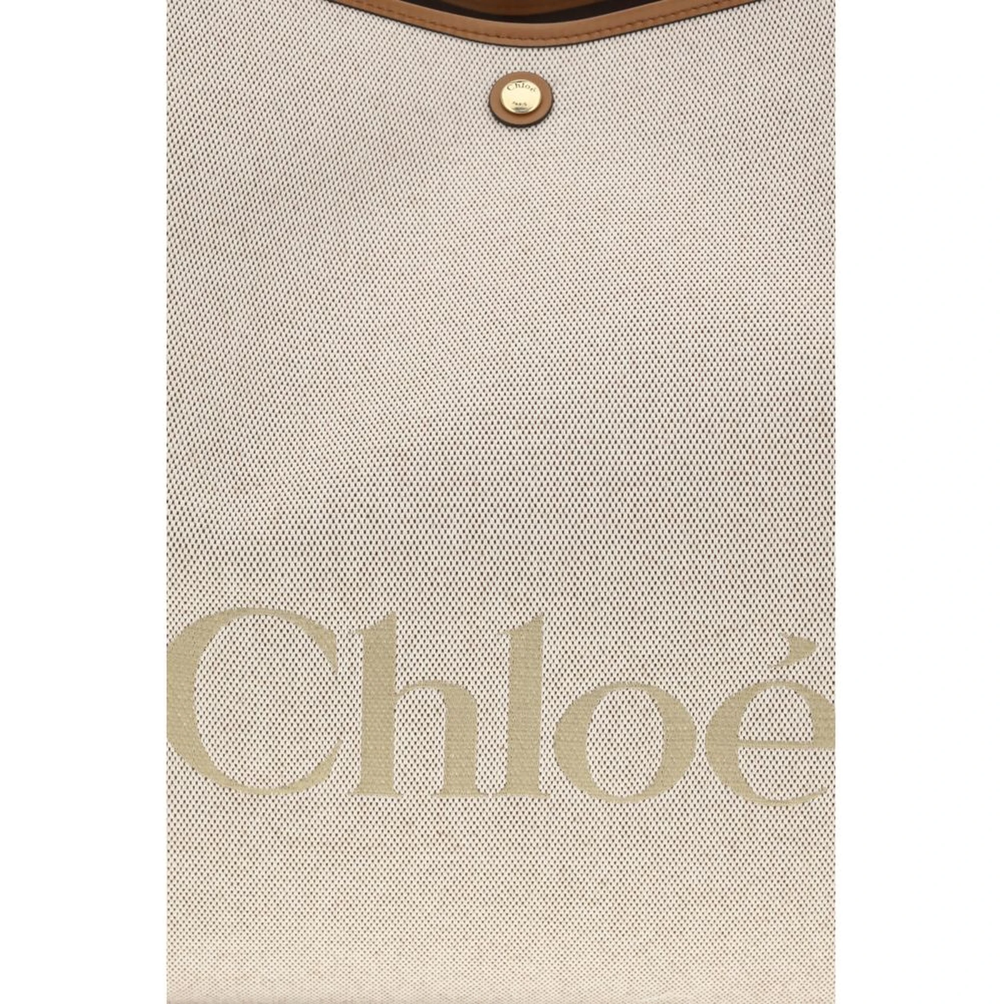 Beige Cotton Shoulder Bag