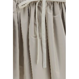 Beige Polyester Mini Skirt