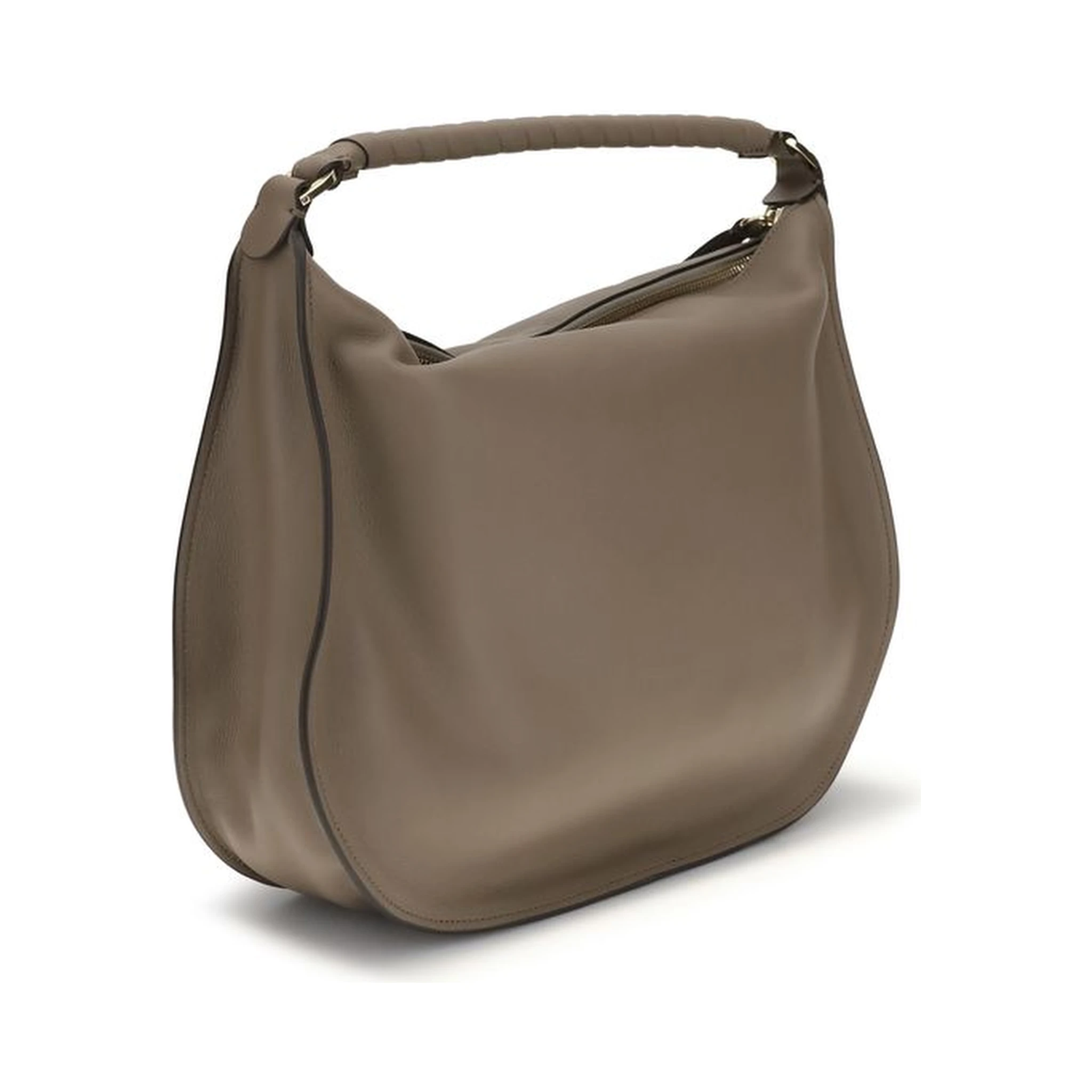 Beige Calf Leather Bos Taurus Shoulder Bag