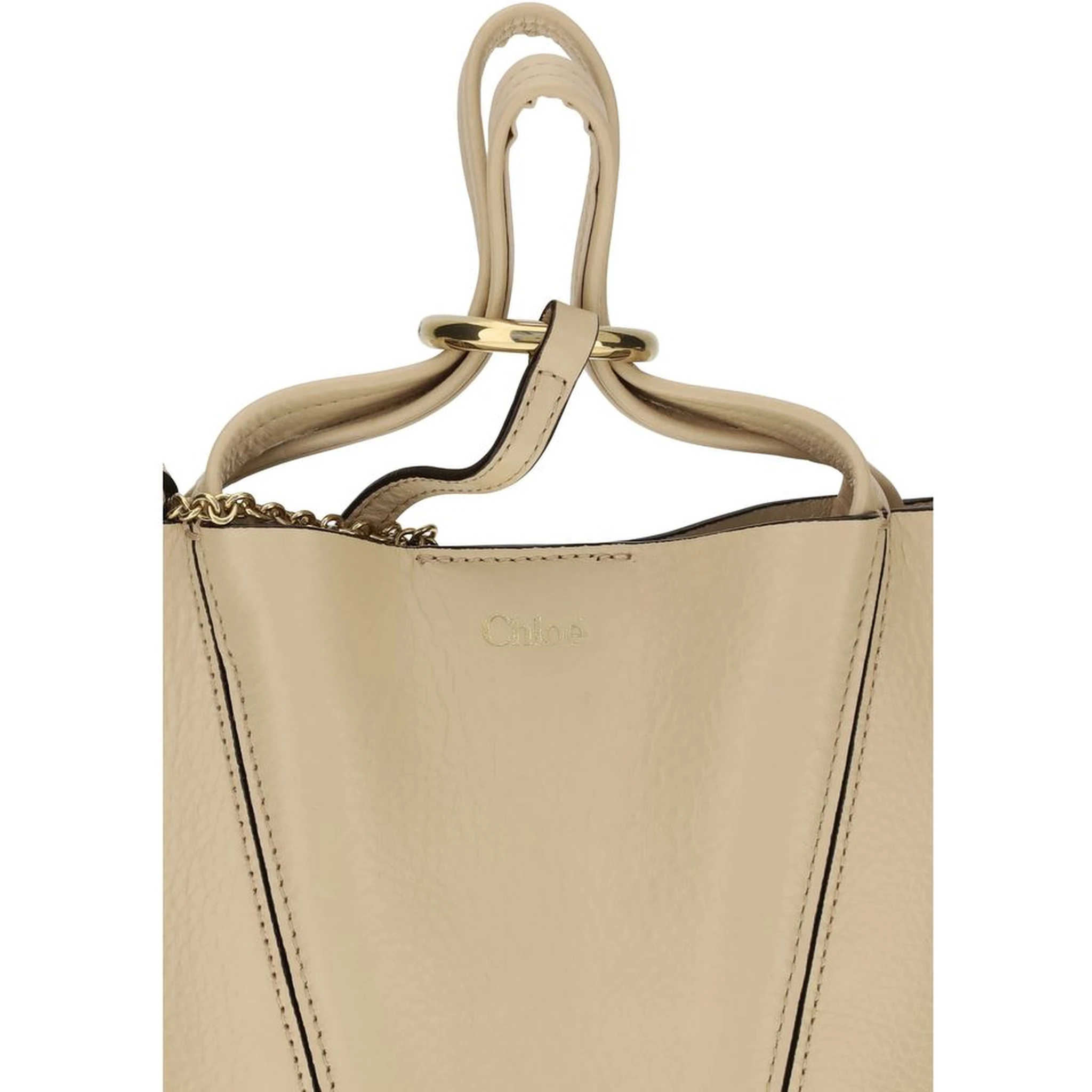 Beige Calf Leather Bos Taurus Shoulder Bag