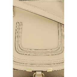 Beige Calf Leather Bos Taurus Handbag