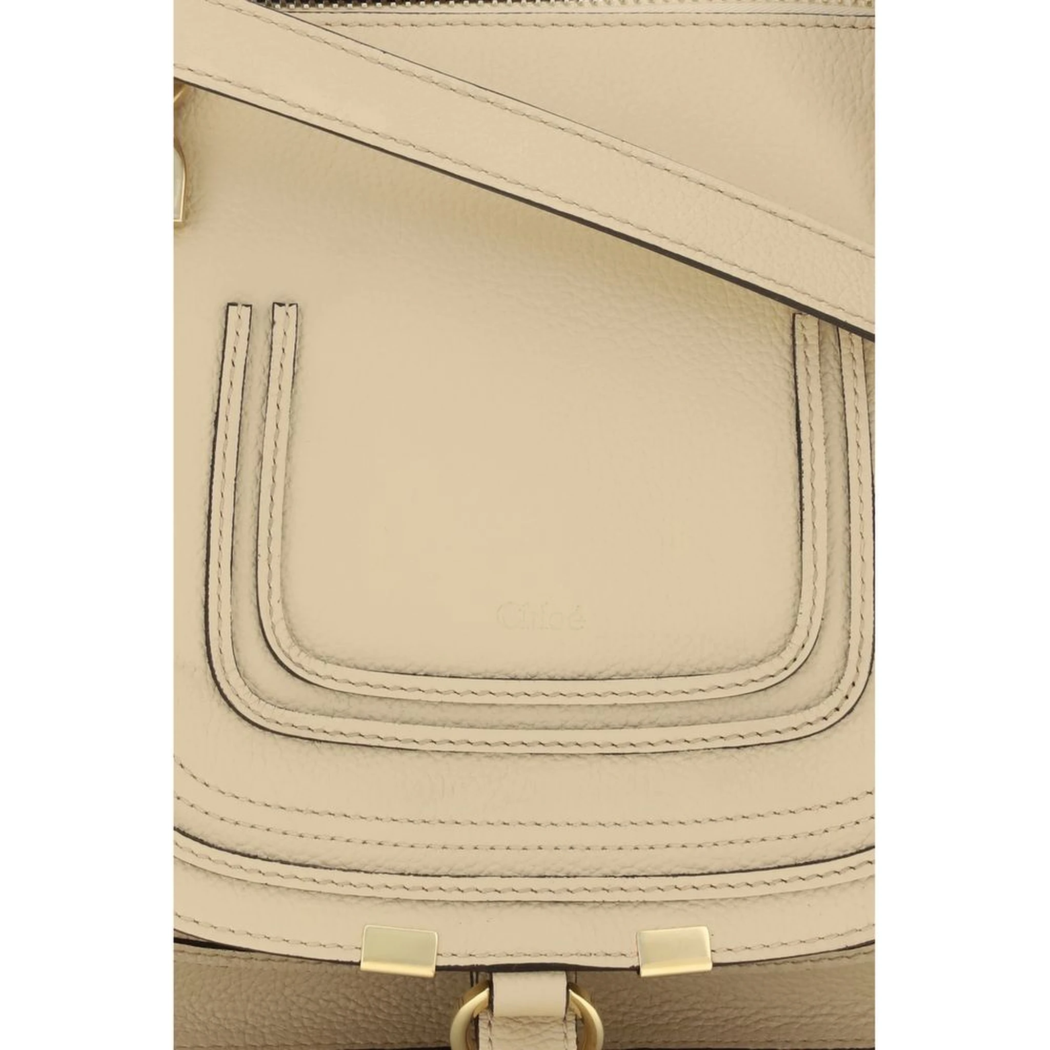 Beige Calf Leather Bos Taurus Handbag